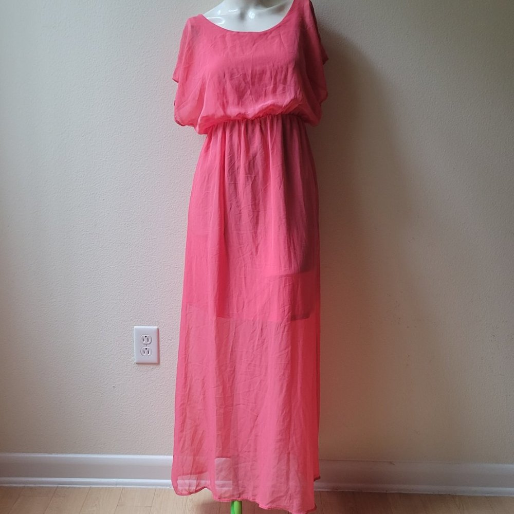 Pinc Flowy Sheer Dress